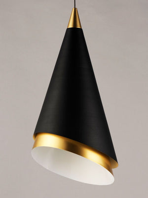 Mermaid 8.75' Single Light Mini-Pendant in Black and Metallic Gold