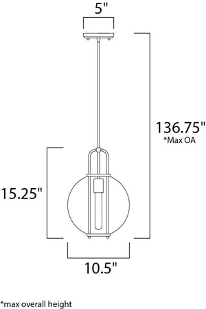 Minaret 10.5' Single Light Pendant in Polished Nickel