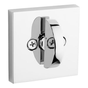 Halifax Square Exterior SmartKey Deadbolt in Polished Chrome - Round Face Adjustable Latch
