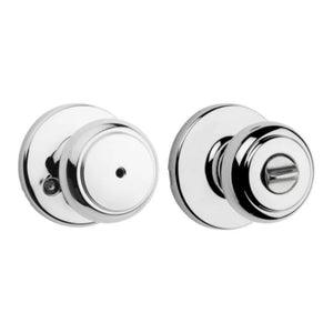 Cove Privacy Door Knob in Polished Chrome - 6 Way Adjustable Latch