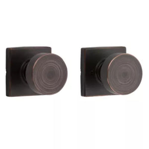 Pismo Square Passage Door Knob in Venetian Bronze - 6 Way Adjustable Latch