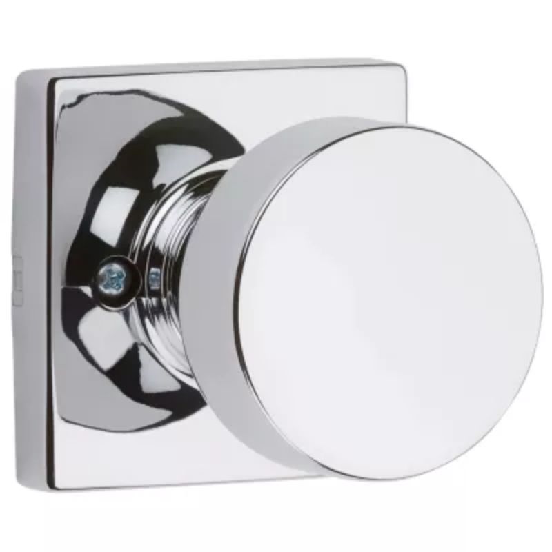 Pismo Square Passage Door Knob in Polished Chrome - 6 Way Adjustable Latch