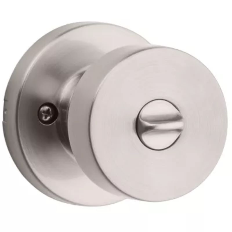 Pismo Round Privacy Door Knob in Satin Nickel - 6 Way Adjustable Latch
