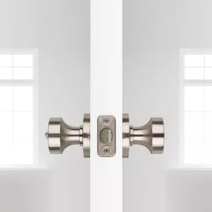 Pismo Round Privacy Door Knob in Satin Nickel - 6 Way Adjustable Latch