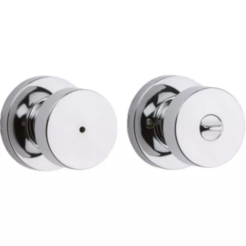 Pismo Round Privacy Door Knob in Polished Chrome - 6 Way Adjustable Latch