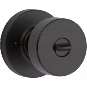 Pismo Round Privacy Door Knob in Iron Black - 6 Way Adjustable Latch