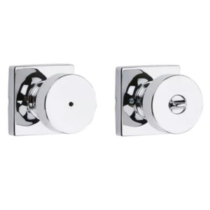 Pismo Square Privacy Door Knob in Polished Chrome - 6 Way Adjustable Latch