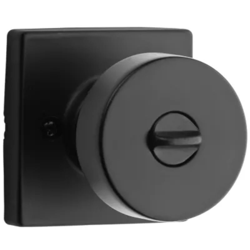 Pismo Square Privacy Door Knob in Iron Black - 6 Way Adjustable Latch