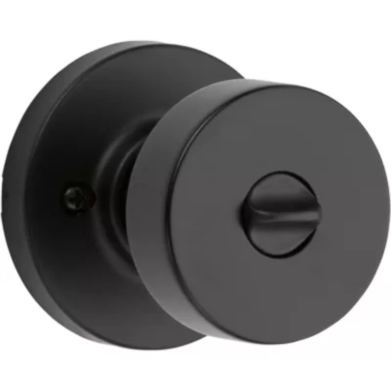 Pismo Round Keyed Entry SmartKey Door Knob in Iron Black - 6 Way Adjustable Latch