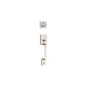 Amador Exterior Trim Handle Set in Satin Nickel - Round Corner Adjustable Latch