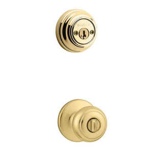 Cove Interior Trim SmartKey Handle Set in Polished Brass