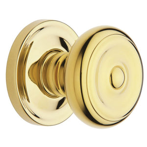 Colonial Passage Knob in Non-Lacquered Brass