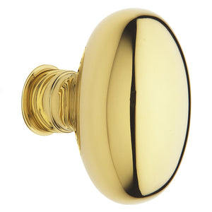 Egg Half Dummy Knob in Lifetime Polished Brass