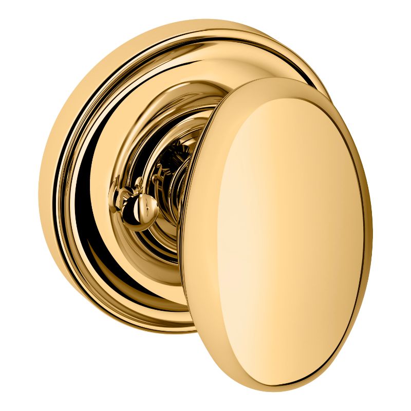 Egg Privacy Knob in Lifetime Polished Brass