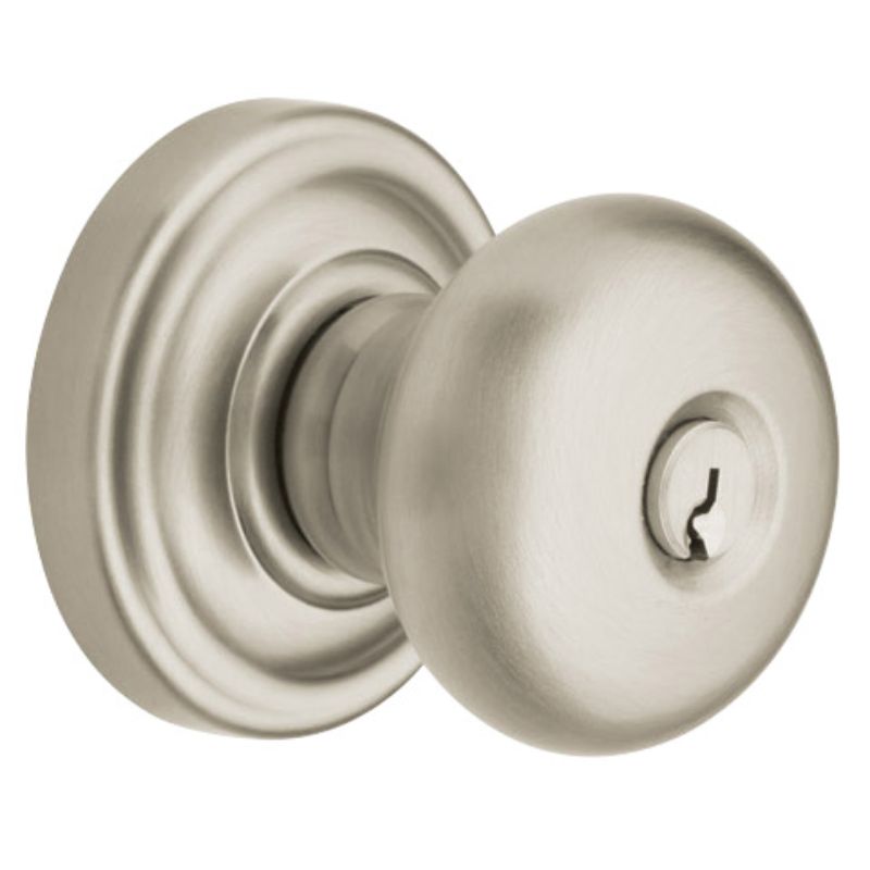 Classic Emergency Exit Entry Knob in Satin Nickel