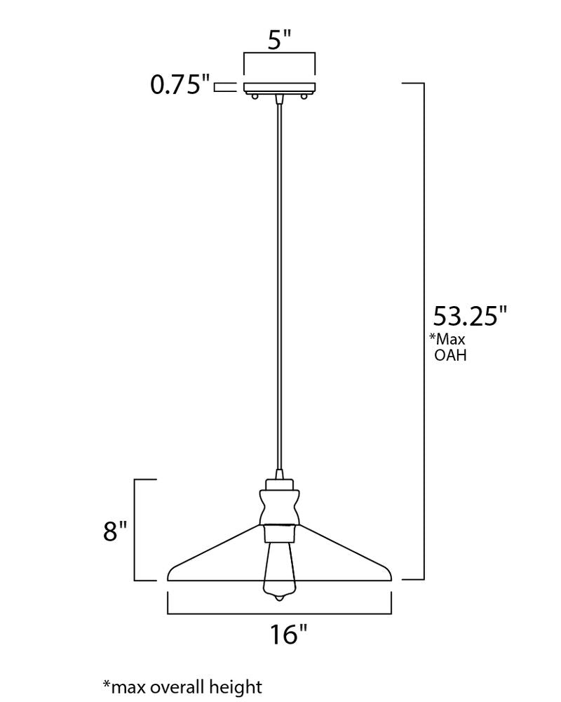 Nelson 16' Single Light Pendant in Weathered Oak and Antique Brass