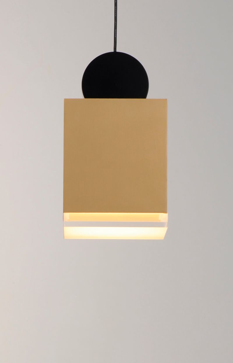 Nob 3.5' Single Light Pendant in Black and Gold