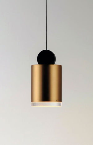 Nob 4' Single Light Pendant in Black and Gold