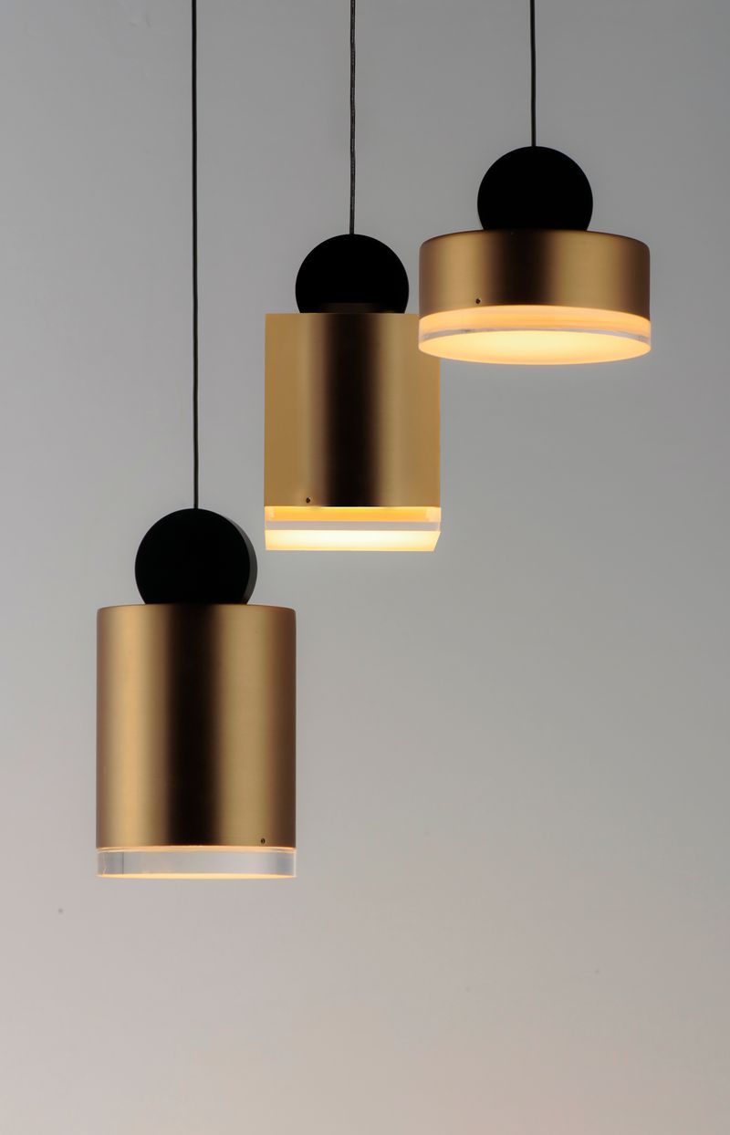 Nob 13.5' 3 Light Multi-Light Pendant in Black and Gold