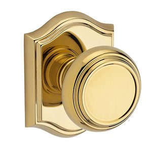 Traditional Arched Privacy Knob in Bright Polished Brass