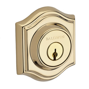 Traditional Arched Deadbolt in Lifetime Polished Brass