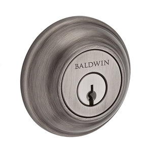 Traditional Round Single Cylinder Deadbolt in Matte Antique Nickel