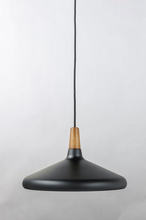 Nordic 15.25' Single Light Pendant in Walnut Black