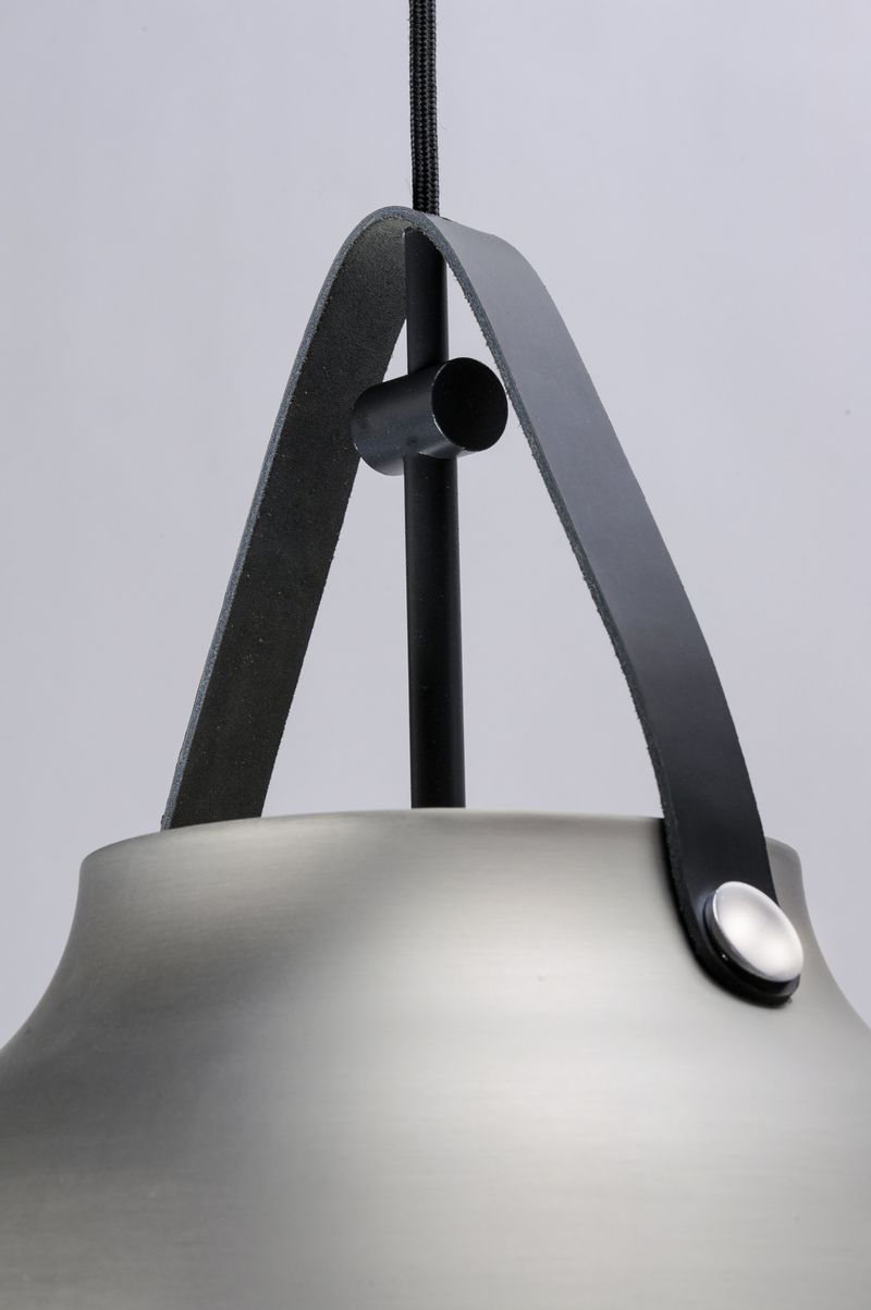 Nordic 14.25' Single Light Pendant in Black and Brushed Platinum