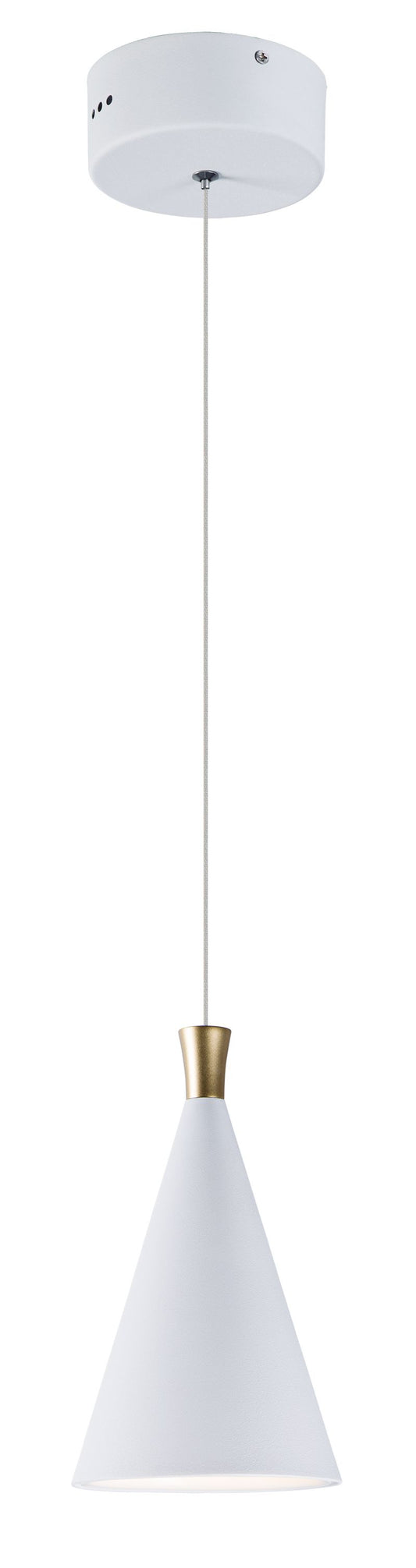 Norsk 5.5" Single Light Pendant in White and Metallic Gold