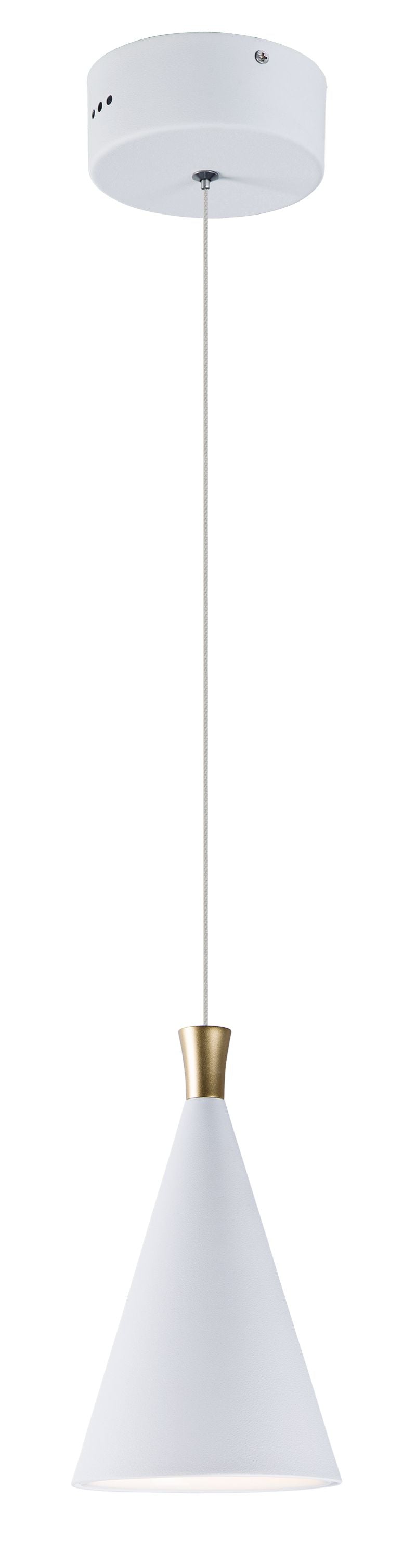 Norsk 5.5' Single Light Pendant in White and Metallic Gold