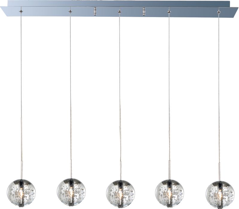 Orb 4' 5 Light Linear Pendant in Polished Chrome
