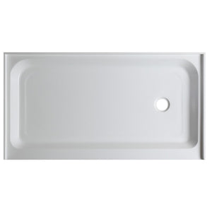 Tier 60' x 36' x 5.5' Right Drain Acrylic Shower Base in Glossy White