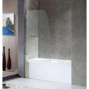 Grand Tempered Glass Frameless Tub Door in Polished Chrome