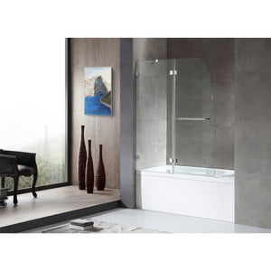 Herald Tempered Glass Frameless Tub Door in Polished Chrome
