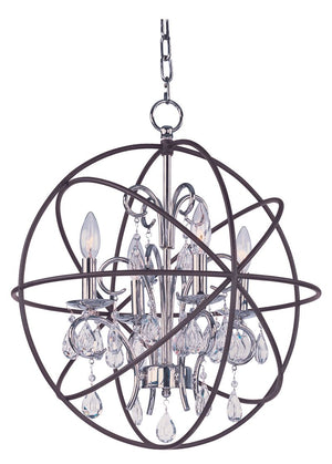 Orbit 19' 4 Light Single-Tier Chandelier in Anthracite and Polished Nickel