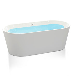 Chand 67.7' Acrylic Freestanding Bathtub in Glossy White