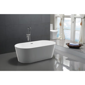 Chand 67.7' Acrylic Freestanding Bathtub in Glossy White