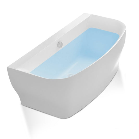 Bank 64.96" Acrylic Freestanding Bathtub in Glossy White