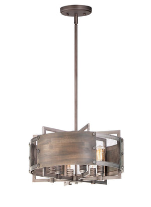 Outland 6 Light Mini-Pendant in Barn Wood and Weathered Zinc
