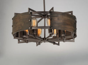 Outland 8 Light Multi-Light Pendant/Chandelier in Barn Wood and Weathered Zinc