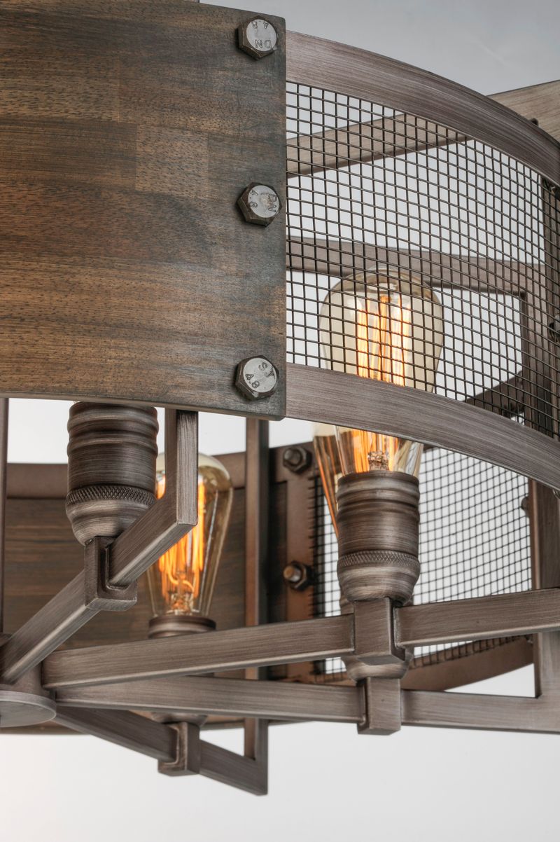 Outland 8 Light Multi-Light Pendant/Chandelier in Barn Wood and Weathered Zinc