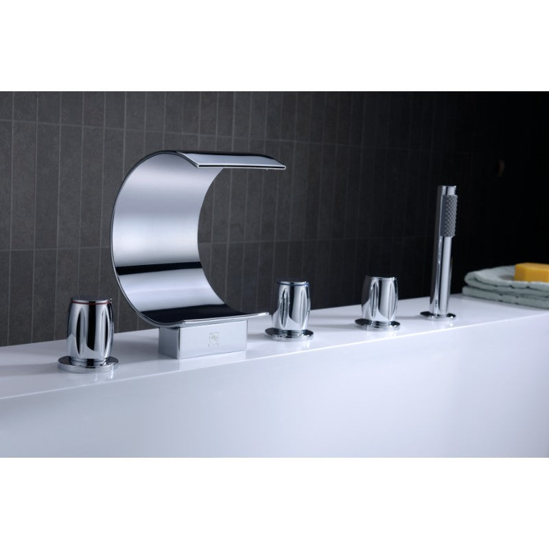 Ribbon Roman Tub Filler Faucet in Chrome