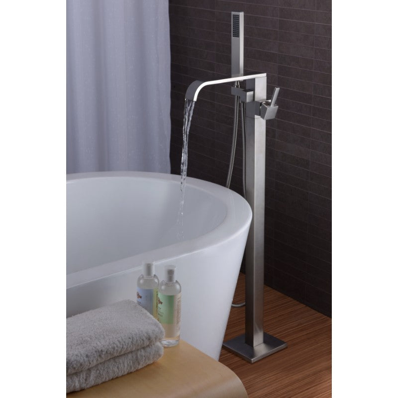 Angel Freestanding Roman Tub Filler Faucet in Brushed Nickel