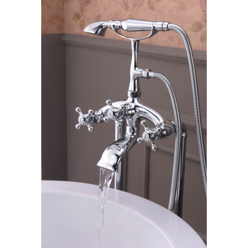 Tugela Freestanding Roman Tub Filler Faucet in Polished Chrome