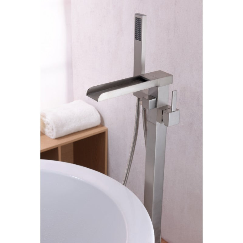 Union Freestanding Roman Tub Filler Faucet in Brushed Nickel