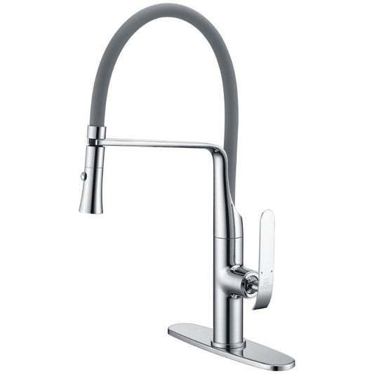 Accent 19.69" Single-Handle Pull-Down Kitchen Faucet in Polished Chrome