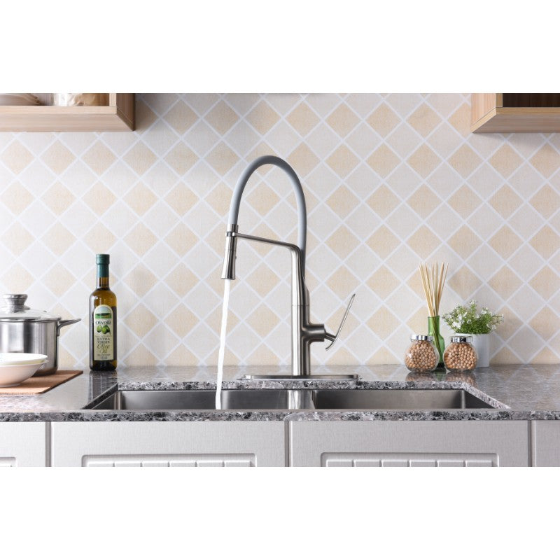 Accent 19.69' Single-Handle Pull-Down Kitchen Faucet in Brushed Nickel