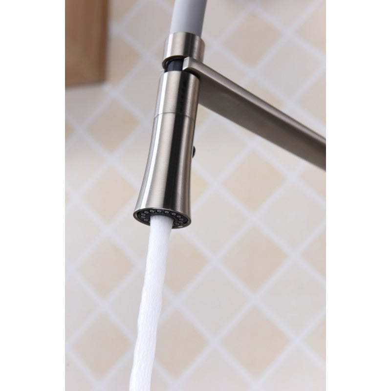 Accent 19.69' Single-Handle Pull-Down Kitchen Faucet in Brushed Nickel