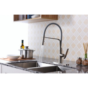 Accent 19.69' Single-Handle Pull-Down Kitchen Faucet in Brushed Nickel