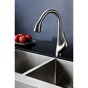 Accent 16.43' Single-Handle Pull-Down Kitchen Faucet in Brushed Nickel